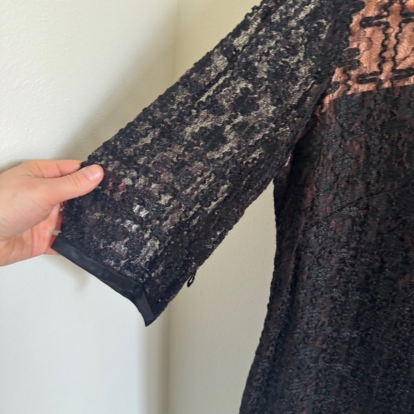 Vintage Black Lace Handmade Shift Dress - Picture 3 of 11